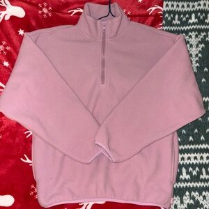 Aritzia Women's Pink Half-Zip Sweatshirt